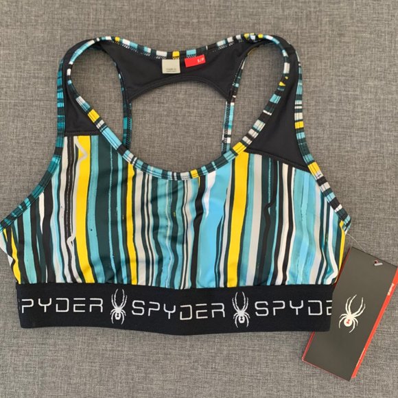 Spyder Women's Brayzen Sports Bra Freeze Stripe - Picture 2 of 4